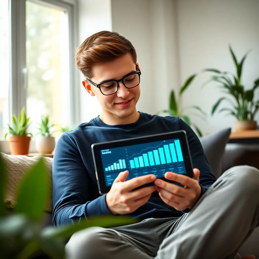 Smartphone met budgetapp die uitgavenoverzicht toont